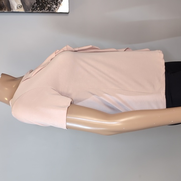 3/$20 Dynamite Pink Ruffle Top Short Sleeve Cut Out Blush Tshirt Womens XS - Picture 8 of 11